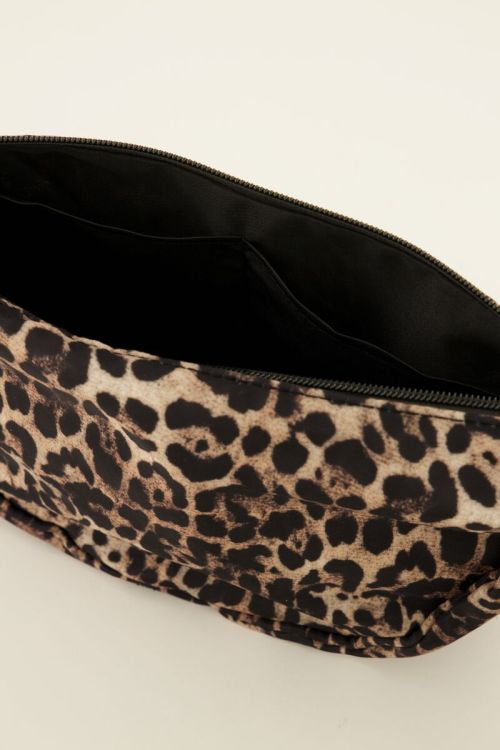 Braune Crossbody-Tasche mit Leoparden print