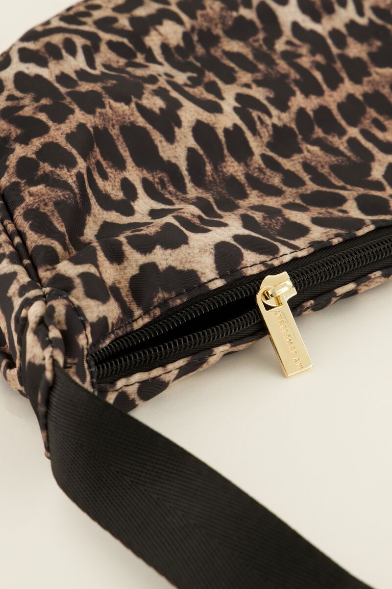 Braune Crossbody-Tasche mit Leoparden print